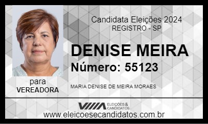 Candidato DENISE MEIRA 2024 - REGISTRO - Eleições