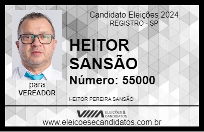 Candidato HEITOR SANSÃO 2024 - REGISTRO - Eleições