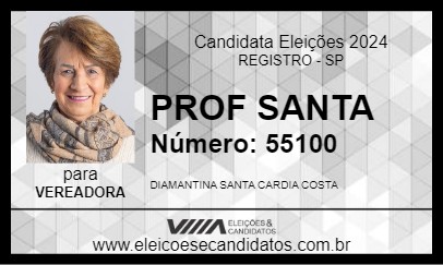 Candidato PROF  SANTA 2024 - REGISTRO - Eleições