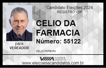 Candidato CELIO DA FARMACIA 2024 - REGISTRO - Eleições