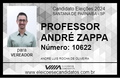 Candidato PROFESSOR ANDRÉ ZAPPA 2024 - SANTANA DE PARNAÍBA - Eleições