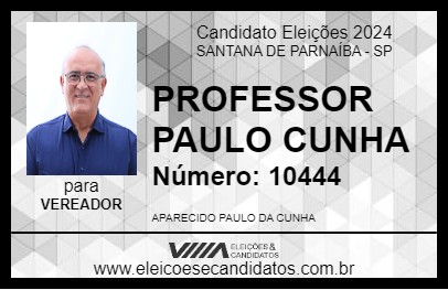 Candidato PROFESSOR PAULO CUNHA 2024 - SANTANA DE PARNAÍBA - Eleições