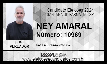 Candidato NEY AMARAL 2024 - SANTANA DE PARNAÍBA - Eleições