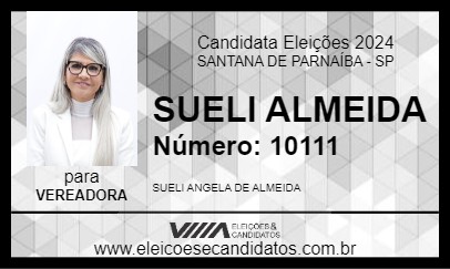 Candidato SUELI ALMEIDA 2024 - SANTANA DE PARNAÍBA - Eleições