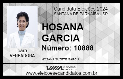 Candidato HOSANA GARCIA 2024 - SANTANA DE PARNAÍBA - Eleições