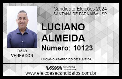 Candidato LUCIANO ALMEIDA 2024 - SANTANA DE PARNAÍBA - Eleições