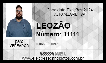 Candidato LEOZÃO 2024 - ALTO ALEGRE - Eleições