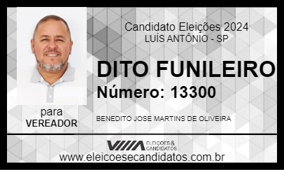 Candidato DITO FUNILEIRO 2024 - LUÍS ANTÔNIO - Eleições