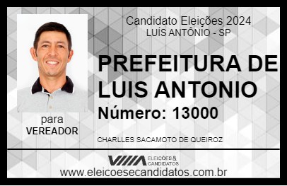 Candidato PROFESSOR CHARLLES 2024 - LUÍS ANTÔNIO - Eleições