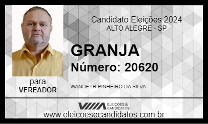 Candidato GRANJA 2024 - ALTO ALEGRE - Eleições