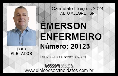 Candidato ÉMERSON ENFERMEIRO 2024 - ALTO ALEGRE - Eleições