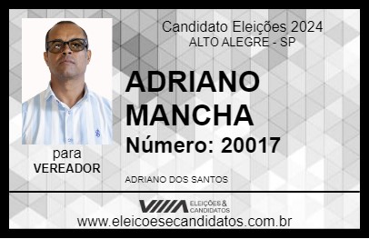 Candidato ADRIANO MANCHA 2024 - ALTO ALEGRE - Eleições