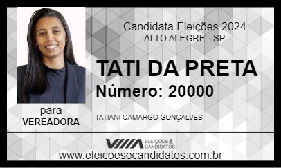 Candidato TATI DA PRETA 2024 - ALTO ALEGRE - Eleições