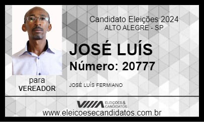 Candidato JOSÉ LUÍS 2024 - ALTO ALEGRE - Eleições