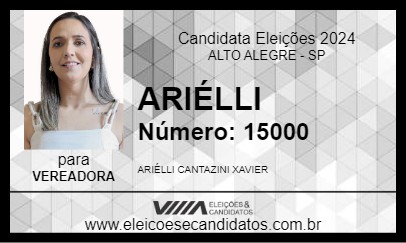 Candidato ARIÉLLI 2024 - ALTO ALEGRE - Eleições