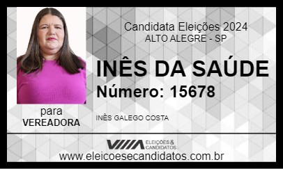 Candidato INÊS DA SAÚDE 2024 - ALTO ALEGRE - Eleições