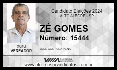 Candidato ZÉ GOMES 2024 - ALTO ALEGRE - Eleições