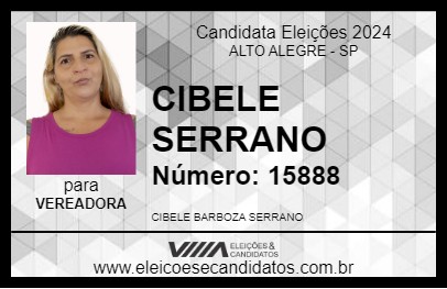 Candidato CIBELE SERRANO 2024 - ALTO ALEGRE - Eleições