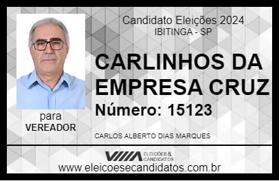 Candidato CARLINHOS DA EMPRESA CRUZ 2024 - IBITINGA - Eleições