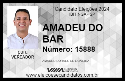 Candidato AMADEU DO BAR 2024 - IBITINGA - Eleições