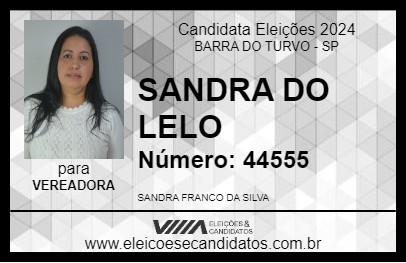 Candidato SANDRA DO LELO 2024 - BARRA DO TURVO - Eleições