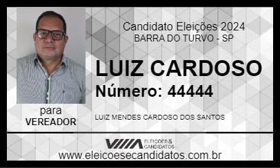 Candidato LUIZ CARDOSO 2024 - BARRA DO TURVO - Eleições