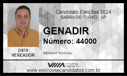 Candidato GENADIR 2024 - BARRA DO TURVO - Eleições