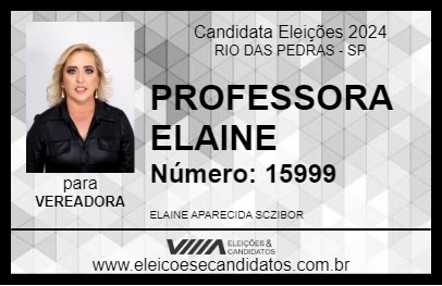 Candidato PROFESSORA ELAINE 2024 - RIO DAS PEDRAS - Eleições