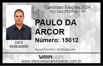 Candidato PAULO DA ARCOR 2024 - RIO DAS PEDRAS - Eleições