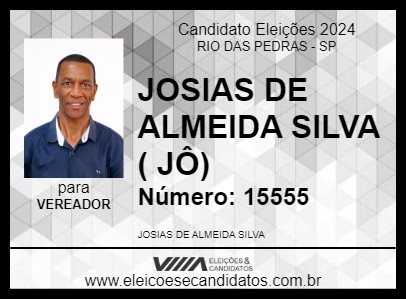 Candidato JOSIAS DE ALMEIDA SILVA ( JÔ) 2024 - RIO DAS PEDRAS - Eleições