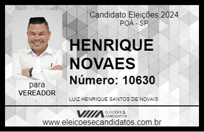 Candidato HENRIQUE NOVAES 2024 - POÁ - Eleições