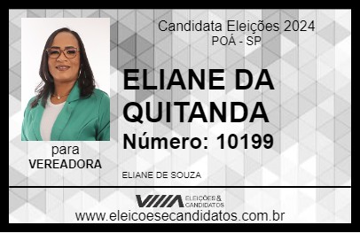 Candidato ELIANE DA QUITANDA 2024 - POÁ - Eleições