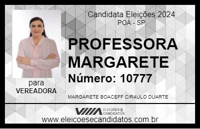 Candidato PROFESSORA MARGARETE 2024 - POÁ - Eleições