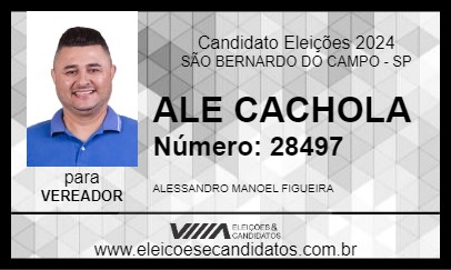 Candidato ALE CACHOLA 2024 - SÃO BERNARDO DO CAMPO - Eleições