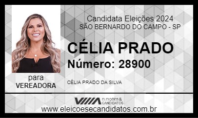 Candidato CÉLIA PRADO 2024 - SÃO BERNARDO DO CAMPO - Eleições