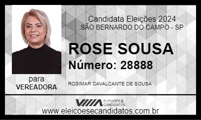 Candidato ROSE SOUSA 2024 - SÃO BERNARDO DO CAMPO - Eleições