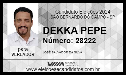 Candidato DEKKA PEPE 2024 - SÃO BERNARDO DO CAMPO - Eleições