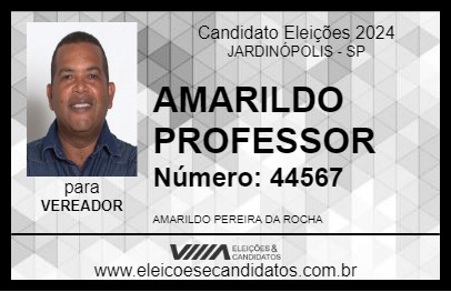 Candidato AMARILDO PROFESSOR 2024 - JARDINÓPOLIS - Eleições