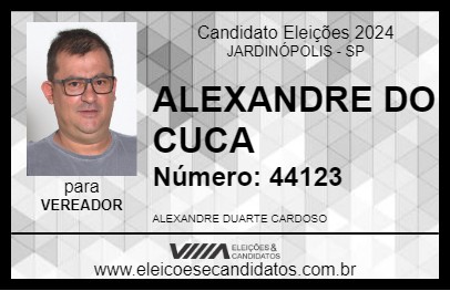 Candidato ALEXANDRE DO CUCA 2024 - JARDINÓPOLIS - Eleições