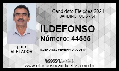 Candidato ILDEFONSO 2024 - JARDINÓPOLIS - Eleições