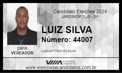 Candidato LUIZ SILVA 2024 - JARDINÓPOLIS - Eleições