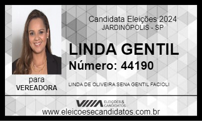 Candidato LINDA GENTIL 2024 - JARDINÓPOLIS - Eleições