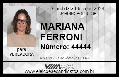 Candidato MARIANA FERRONI 2024 - JARDINÓPOLIS - Eleições