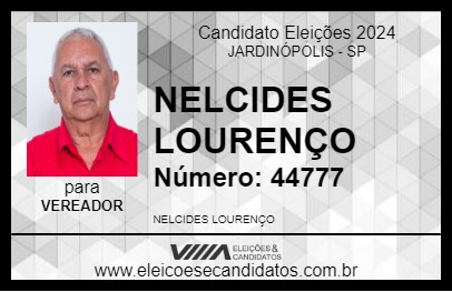 Candidato NELCIDES LOURENÇO 2024 - JARDINÓPOLIS - Eleições