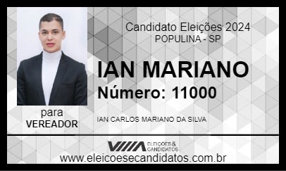 Candidato IAN MARIANO 2024 - POPULINA - Eleições