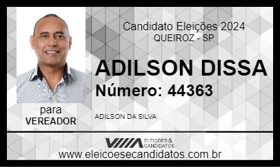 Candidato ADILSON DISSA 2024 - QUEIROZ - Eleições