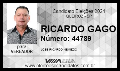 Candidato RICARDO GAGO 2024 - QUEIROZ - Eleições