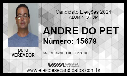 Candidato ANDRE DO PET 2024 - ALUMÍNIO - Eleições