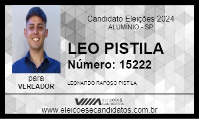 Candidato LEO PISTILA 2024 - ALUMÍNIO - Eleições