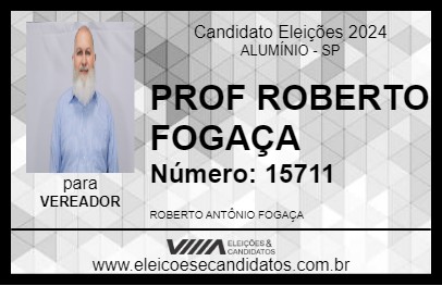 Candidato PROF ROBERTO FOGAÇA 2024 - ALUMÍNIO - Eleições